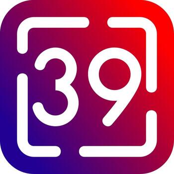 Thirty Nine Solid Gradient Icon vector