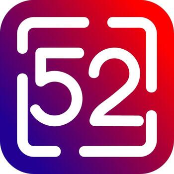 Fifty Two Solid Gradient Icon vector