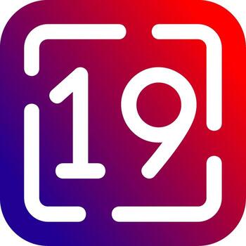 Nineteen Solid Gradient Icon vector