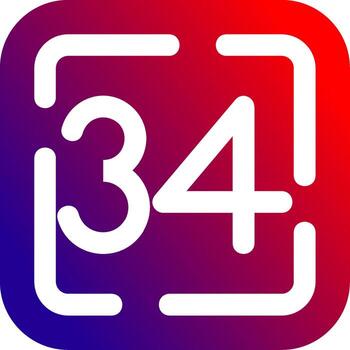 Thirty Four Solid Gradient Icon vector