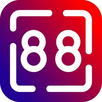 ochenta ocho sólido degradado icono vector