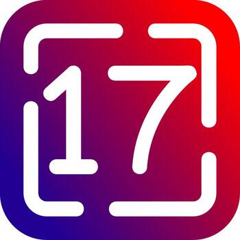 de diecisiete sólido degradado icono vector