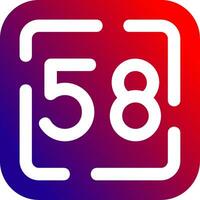 Fifty Eight Solid Gradient Icon vector