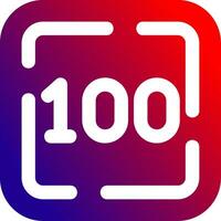 One Hundred Solid Gradient Icon vector