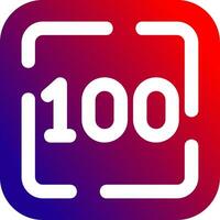 One Hundred Solid Gradient Icon vector