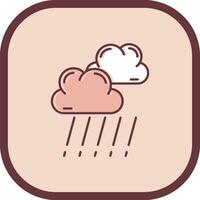 Rain Line filled sliped Icon vector