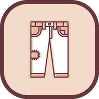 pantalones línea lleno resbaló icono vector