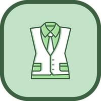 Waistcoat Line filled sliped Icon vector