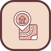 hogar línea lleno resbaló icono vector