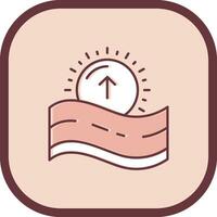 Sunrise Line filled sliped Icon vector