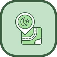 Mosque Line filled sliped Icon vector