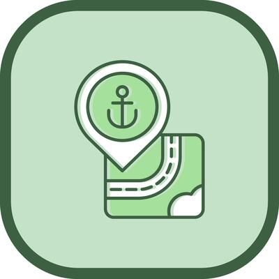 Port Line filled sliped Icon