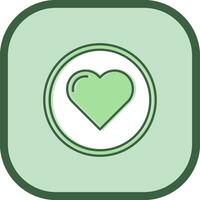 Heart Line filled sliped Icon vector