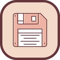 Floppy disk Line filled sliped Icon vector