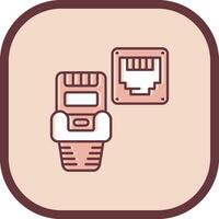 Ethernet Line filled sliped Icon vector