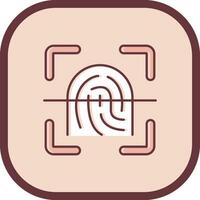 Finger print Line filled sliped Icon vector