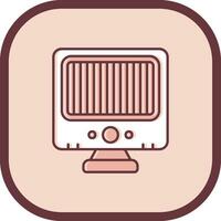 Heater Line filled sliped Icon vector