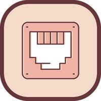 Ethernet Line filled sliped Icon vector