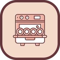 Dishwasher Line filled sliped Icon vector