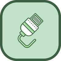 Lightning cable Line filled sliped Icon vector