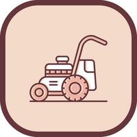 Mower Line filled sliped Icon vector