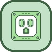 Socket Line filled sliped Icon vector