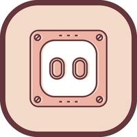 Socket Line filled sliped Icon vector