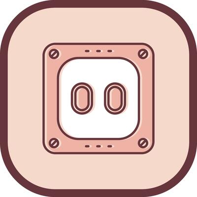 Socket Line filled sliped Icon