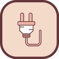 Plug Line filled sliped Icon vector