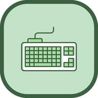 teclado línea lleno resbaló icono vector