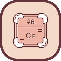 Californium Line filled sliped Icon vector