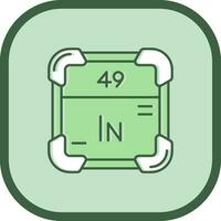 Indium Line filled sliped Icon vector