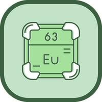 Europium Line filled sliped Icon vector