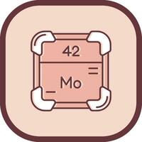 Molybdenum Line filled sliped Icon vector