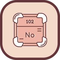 Nobelium Line filled sliped Icon vector