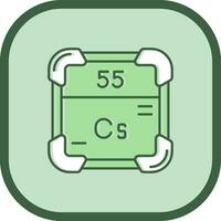 Cesium Line filled sliped Icon vector