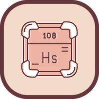 Hassium Line filled sliped Icon vector