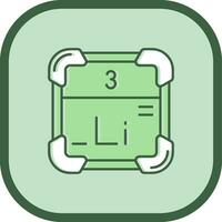 Lithium Line filled sliped Icon vector