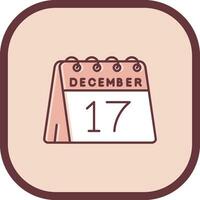 17th of December Line filled sliped Icon vector