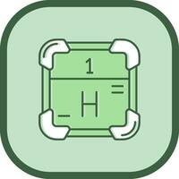 Hydrogen Line filled sliped Icon vector