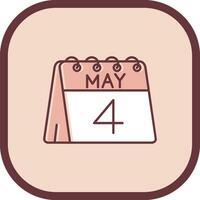 4th of May Line filled sliped Icon vector