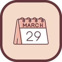 29th of March Line filled sliped Icon vector