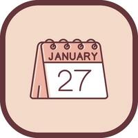 27th of January Line filled sliped Icon vector