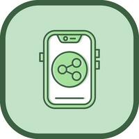 Share Line filled sliped Icon vector