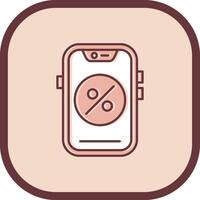 Percentage Line filled sliped Icon vector