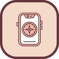 Compass Line filled sliped Icon vector