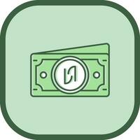 Shekel Line filled sliped Icon vector