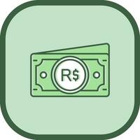 Brazilian real Line filled sliped Icon vector