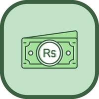 Rupee Line filled sliped Icon vector