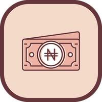 Naira Line filled sliped Icon vector